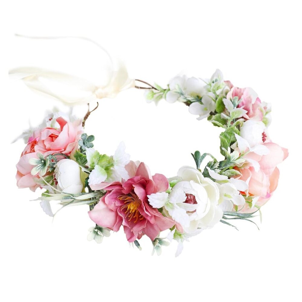 Bridal Flower Crown Flower Garland Headband Floral Headpiece Halo Wedding Party